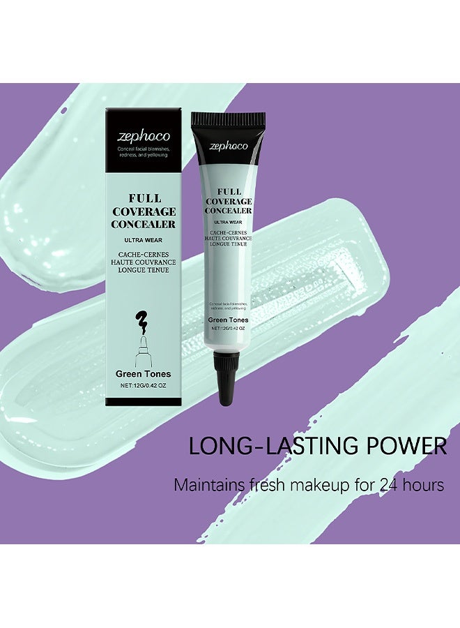 zephoco Make-Up Primer, Green Color Corrector Face Primer, Hydrating And Anti-Redness Makeup Base, Pore Minimizer For Red And Blemished Skin, Long-Lasting Vegan Primer For Smooth Makeup Application 12g(#Green tone) - Image 3